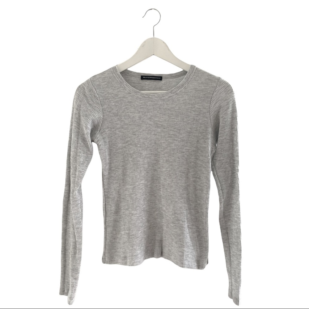 Super comfy light grey waffle top